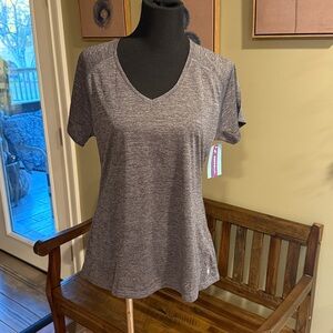 Soffe Dri XL Women's Gray Blue V-Neck Top